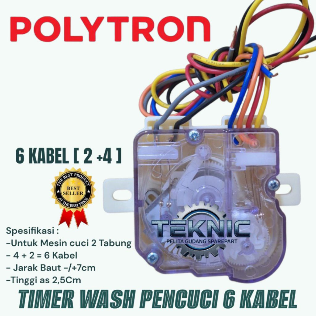 TIMER WASH 6 KABEL MESIN CUCI POLYTRON 2 TABUNG/ TIMER PENCUCI POLYTRON