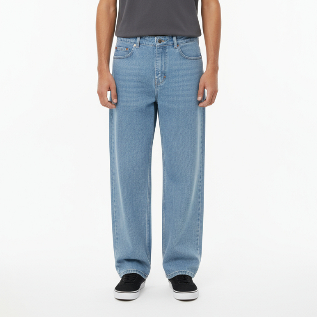 Moskav Jonas Light Blue Wash Jeans Regular Pants ( Celana Panjang Jeans )