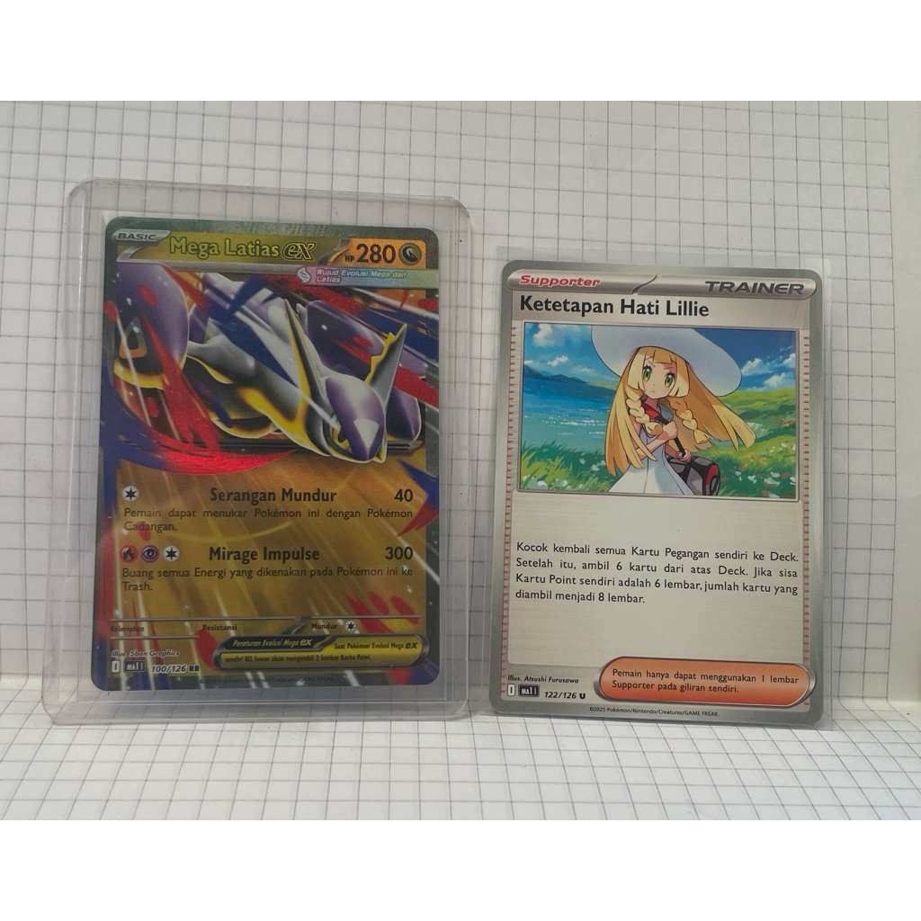 kartu ketetapan hati lillie & mega latias EX TCG (Bundling)