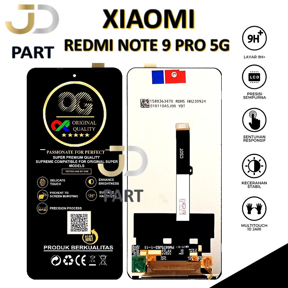 LCD+TOUCHSCREEN XIAOMI REDMI NOTE 9 PRO 5G ORIGINAL 100% COMPLETE