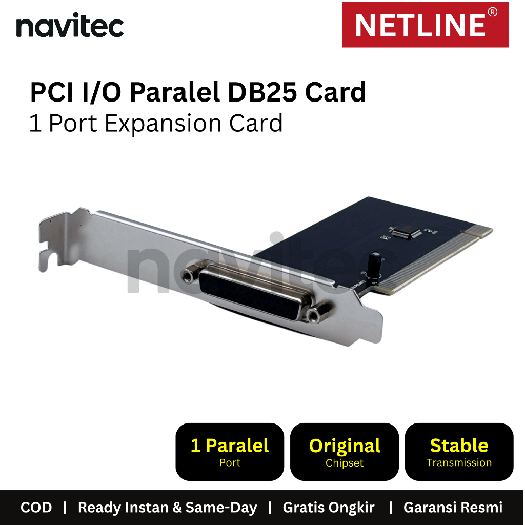 Netline PCI Paralel 1 Port Card I/O DB25 Expansion Card Adapter