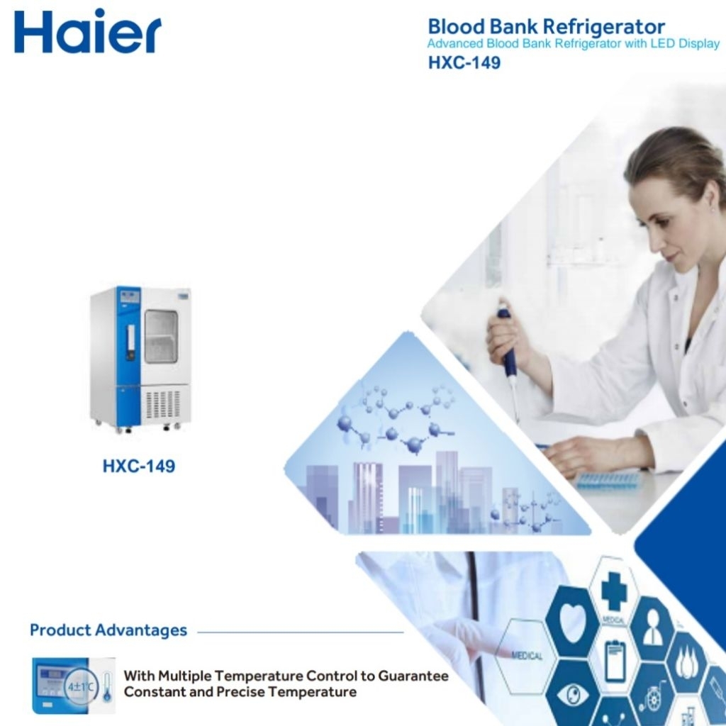 Blood Bank Refrigerator HXC 149 Haier / BLOOD BANK HAIER 149 Liter Kulkas Darah Haier