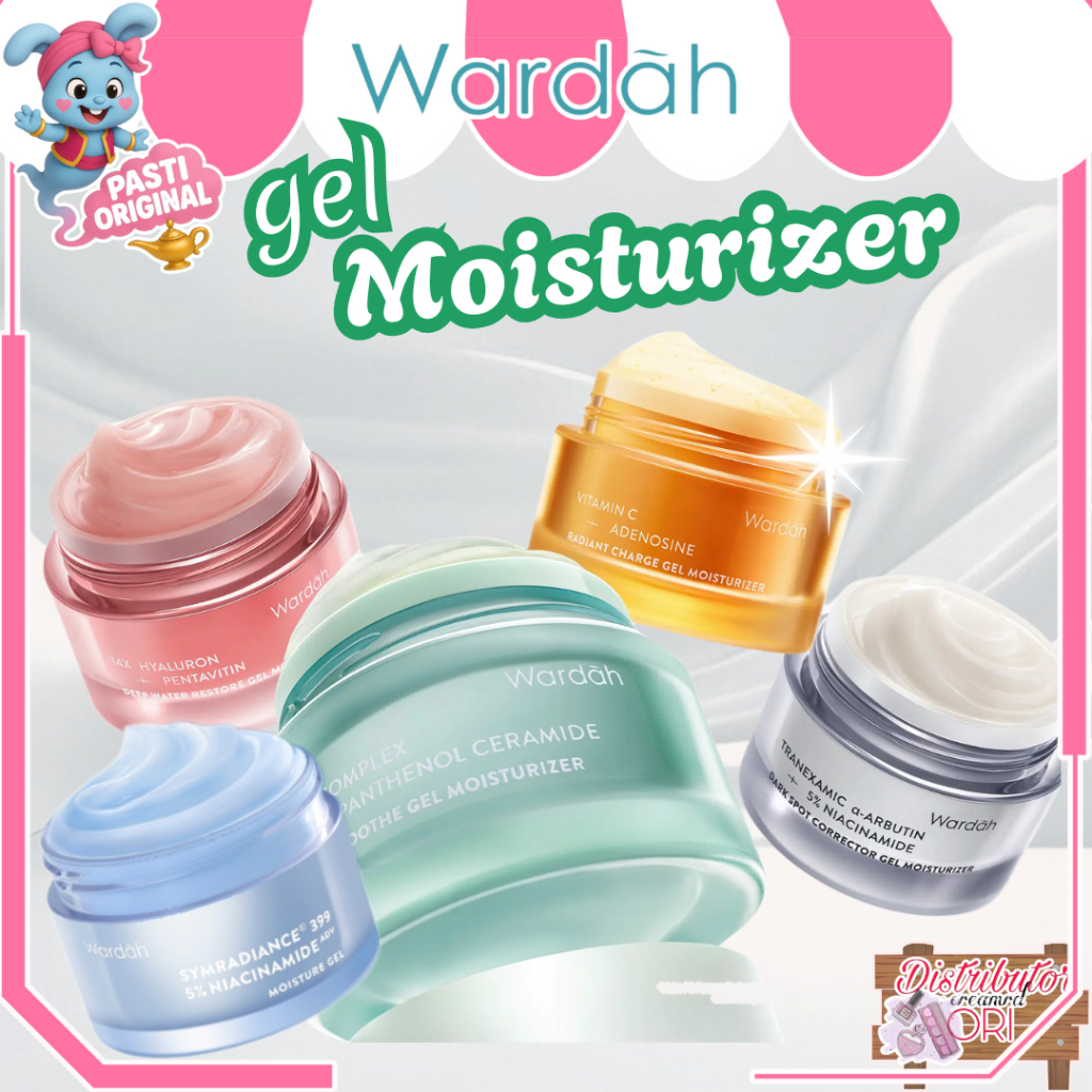 WARDAH Gel Moisturizer Moist Mosture Cream wajah 14x Hyaluron Pentavitin 30gr / Vitamin C Adenosine 