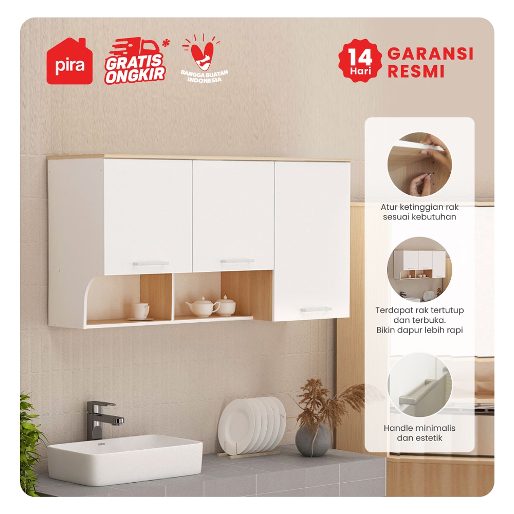 Pira Metropolis OX - Aruna KC WU120 RB Rak Dapur / Rak Gantung Dapur / Kitchen Set Atas