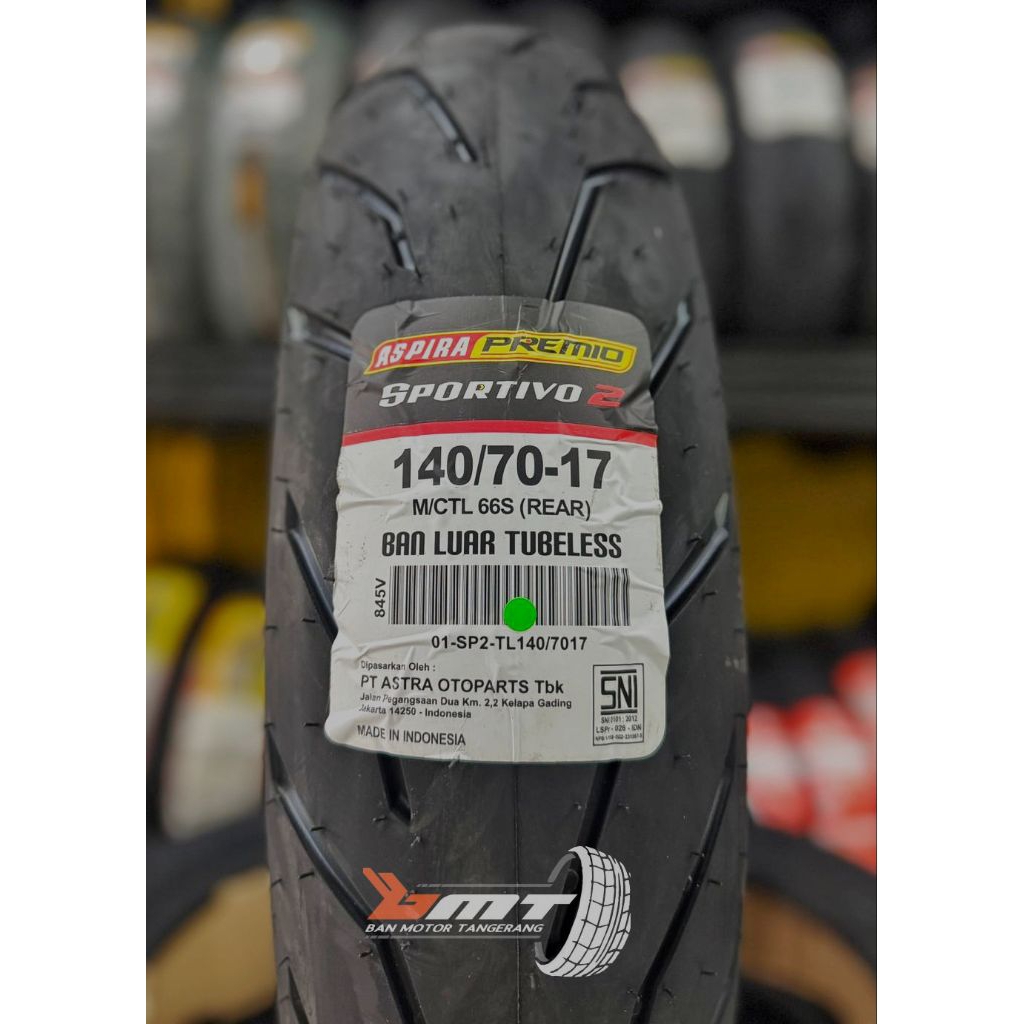 BAN ASPIRA PREMIO SPORTIVO 2 UK 140/70-17 RING 17 TUBELEES