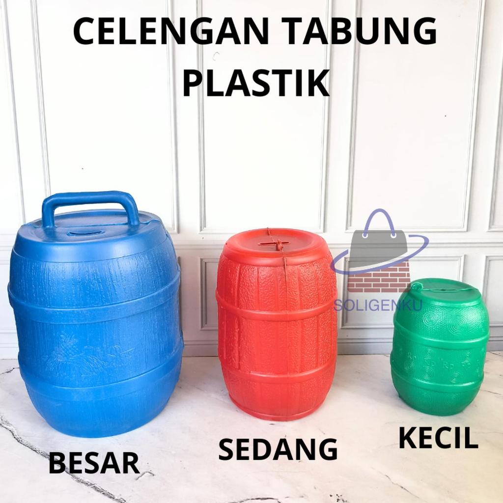 Celengan TONG Plastik Besar Sedang Kecil / Celengan Tabung Jumbo Sedang Kecil / Celengan Gentong