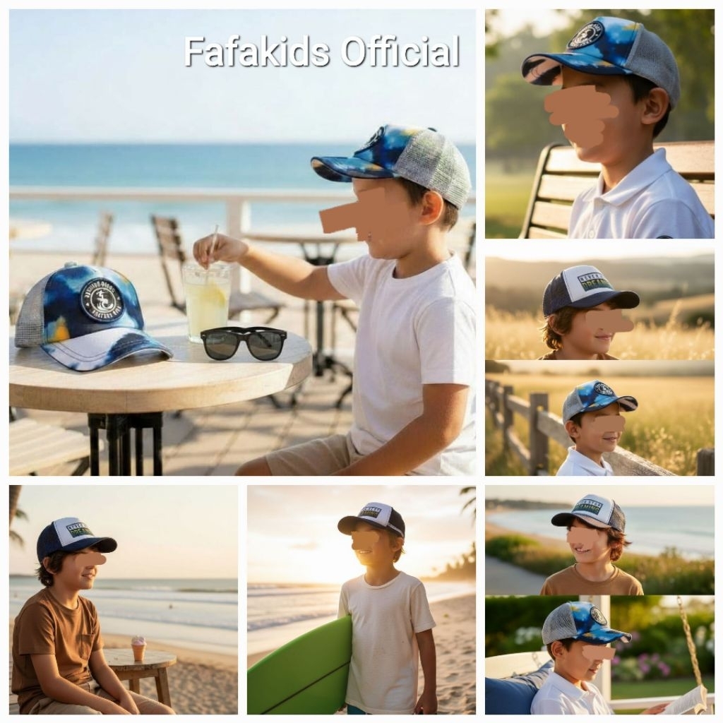 Topi Trucker Anak cowok branded original |Topi anak cowok tanggung Fafakids official