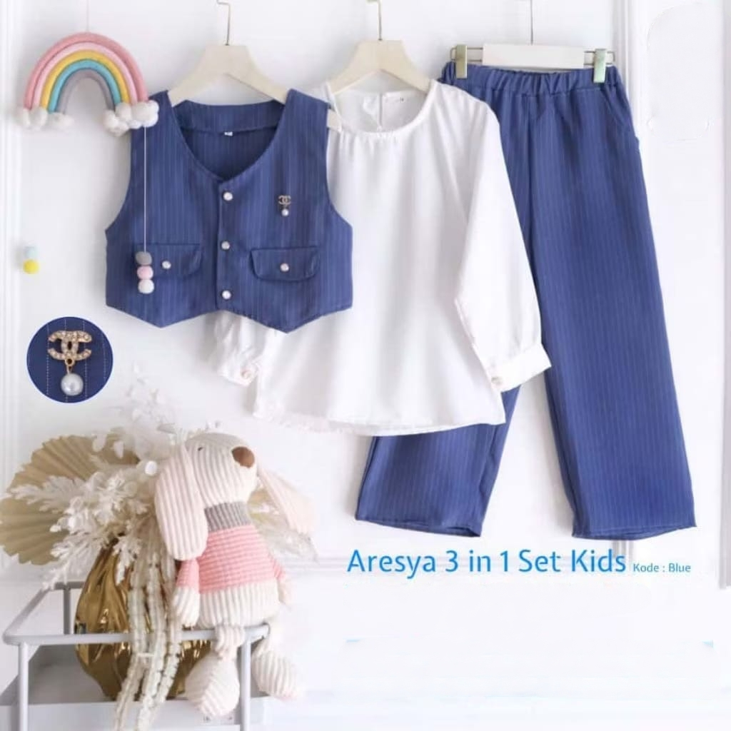 Bju Stelan Hari Raya Oneset Remaja Baju Lebaran Anak Cewek 2026 Setelan Remaja Perempuan 5-12Thn One