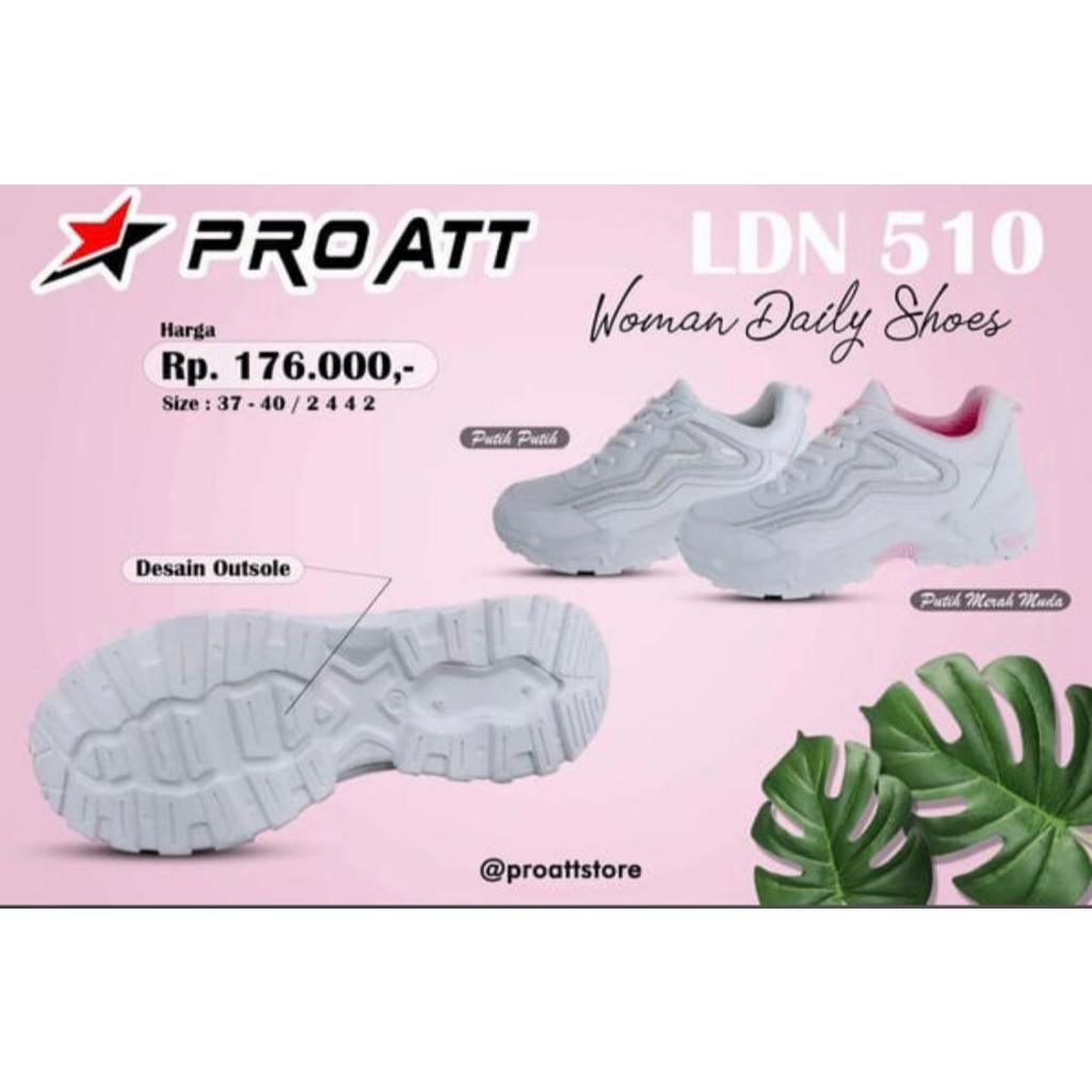 SEPATU PRO ATT LDN 510 WARNA PUTIH DAN PINK OLAHRAGA WANITA PEREMPUAN ASLI PRODUK INDONESIA KUALITAS