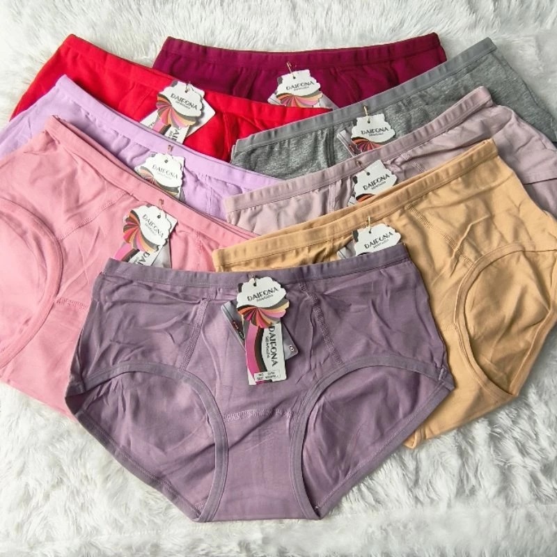 Celana Dalam CD Wanita Jumbo Bisa Melar Super Soft Bahan Katun Stretch CD Daifona 6266 Warna Random 