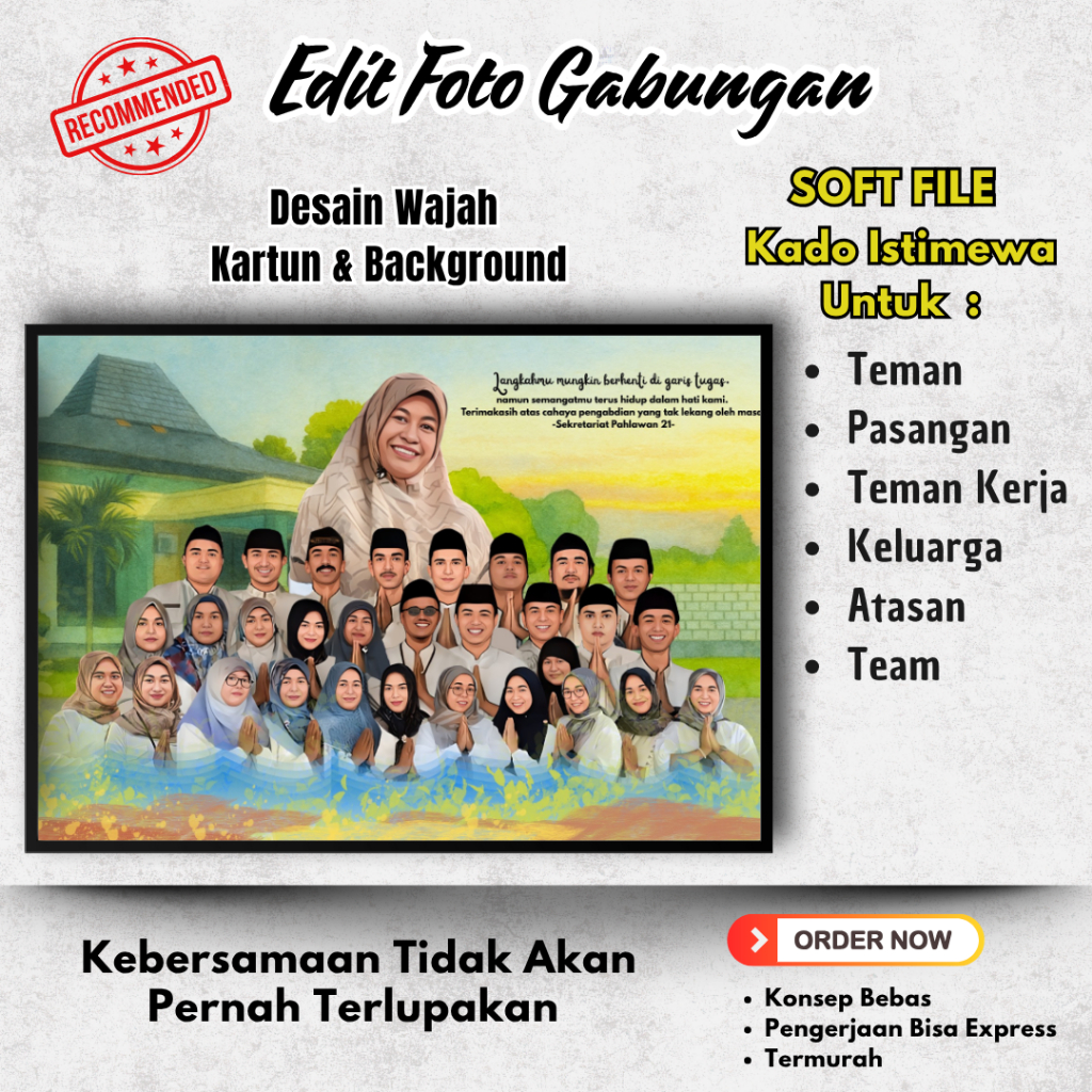 Jasa Edit Foto Gabungan Kartun Vektor ( Soft File ) | Edit Foto Karikatur | Ilustrasi Wajah Vektor |