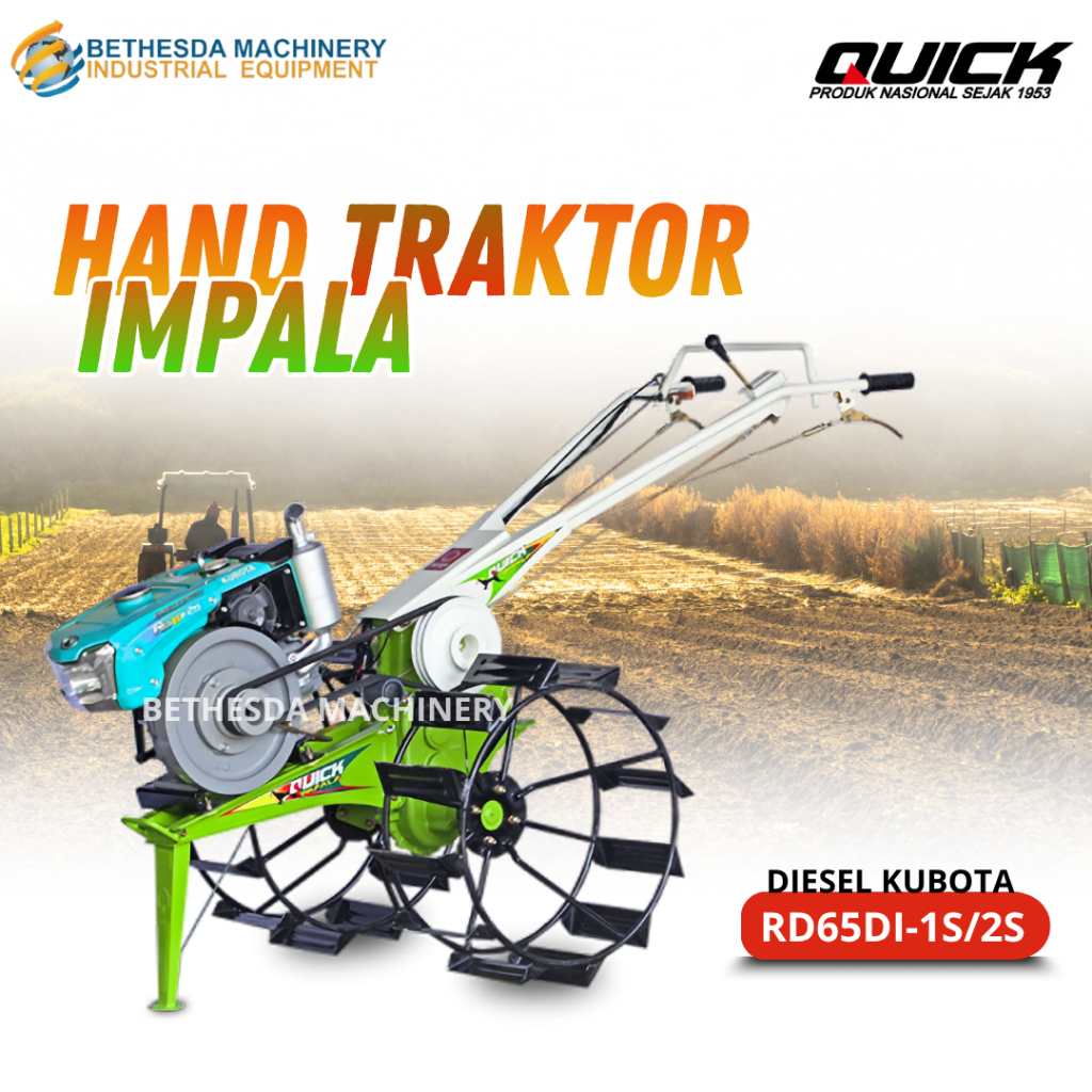 Hand Traktor QUICK Impala Diesel 6.5 HP Kubota RD65DI-1S