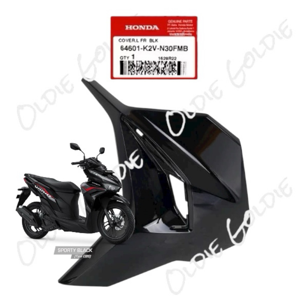 64601-K2V-N30FMB Cover Sayap Kiri Vario 125 LED K2V Hitam Glossy