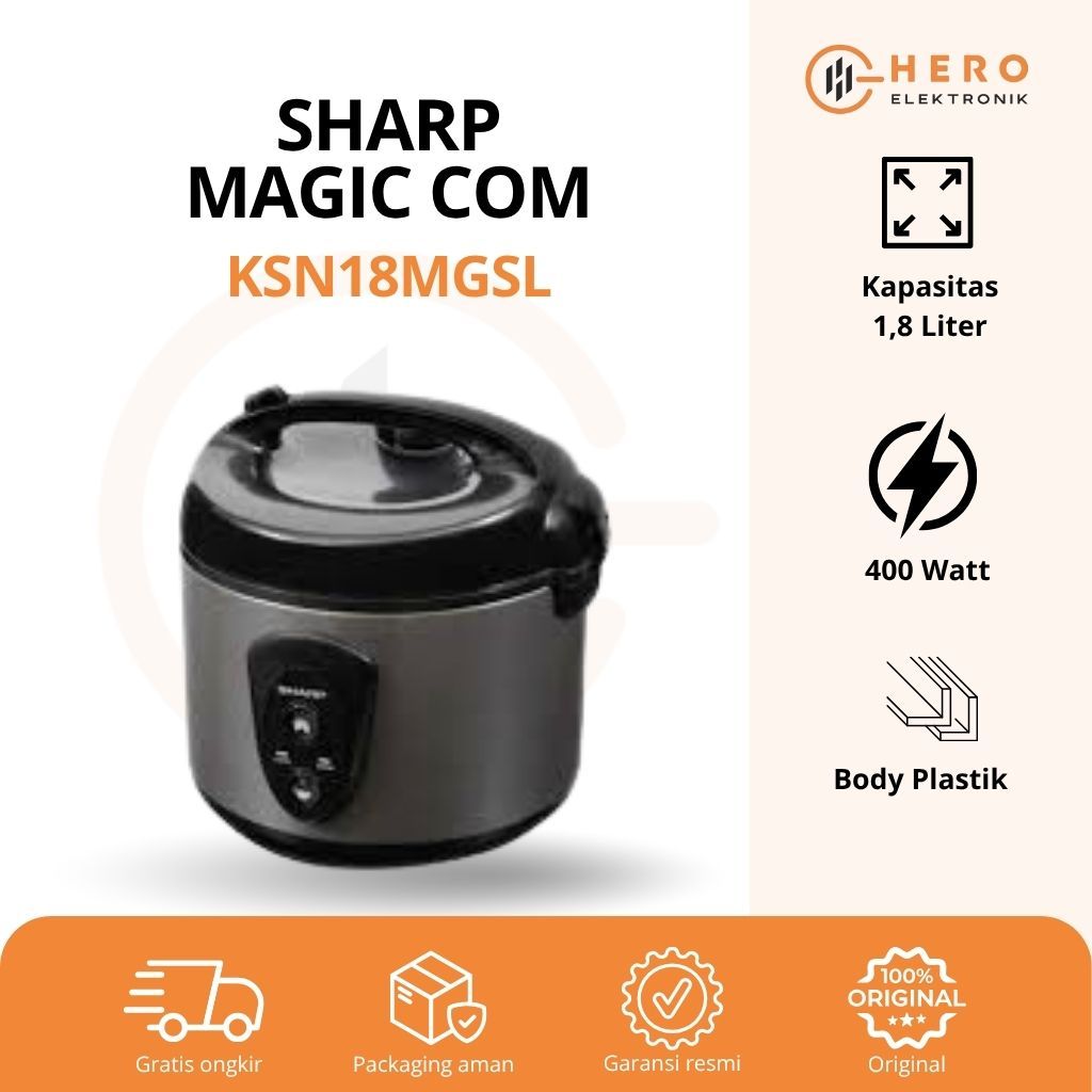 Sharp Magic Com 1.8 Liter Rice Cooker KS N18MG SL with Original Inner Pot