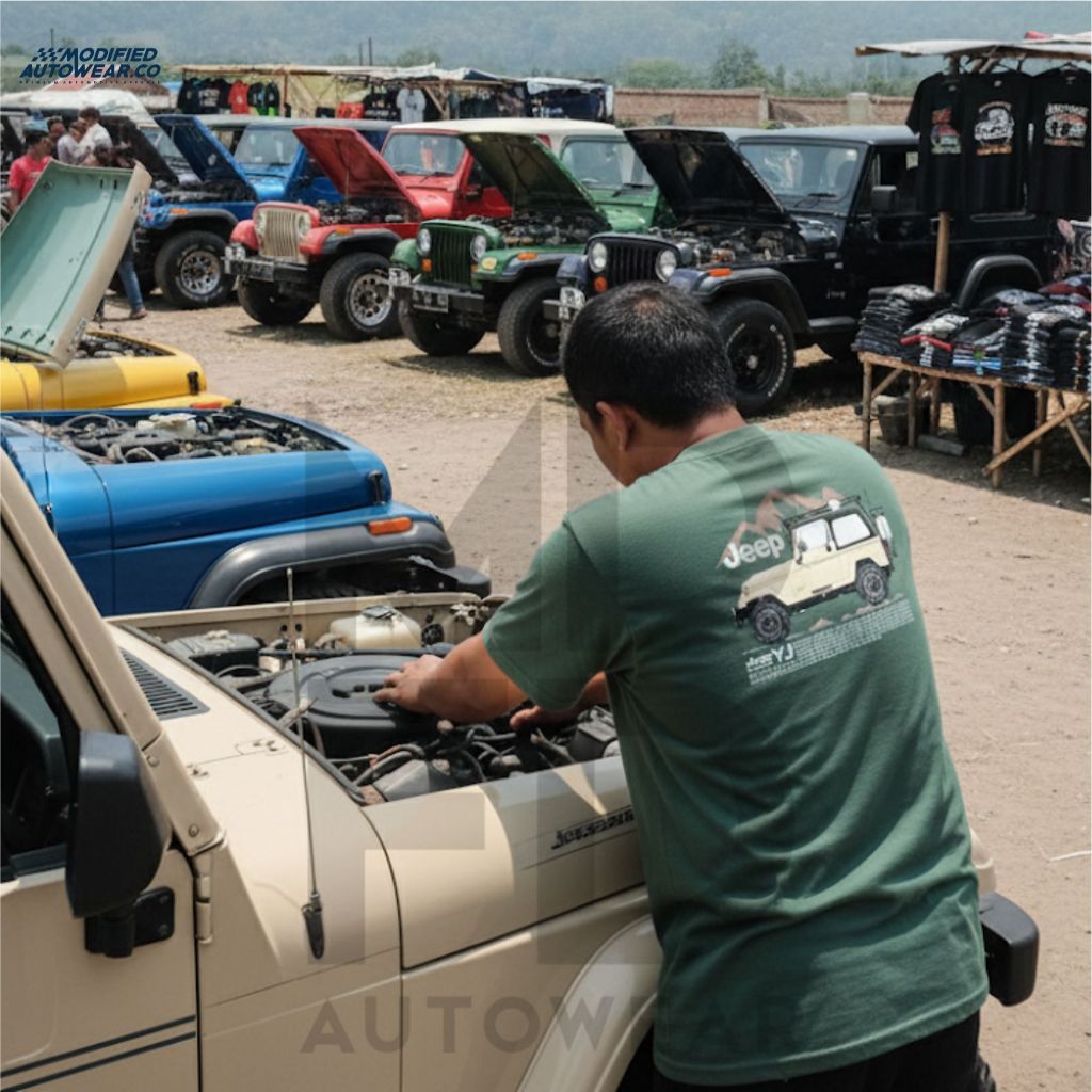 kaos jeep wrangler YJ modified autowear premium kaos mobil jeep original kaos wrangler YJ