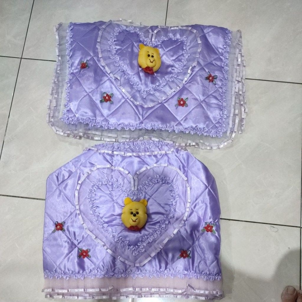 set tutup kulkas dan galon satin busa