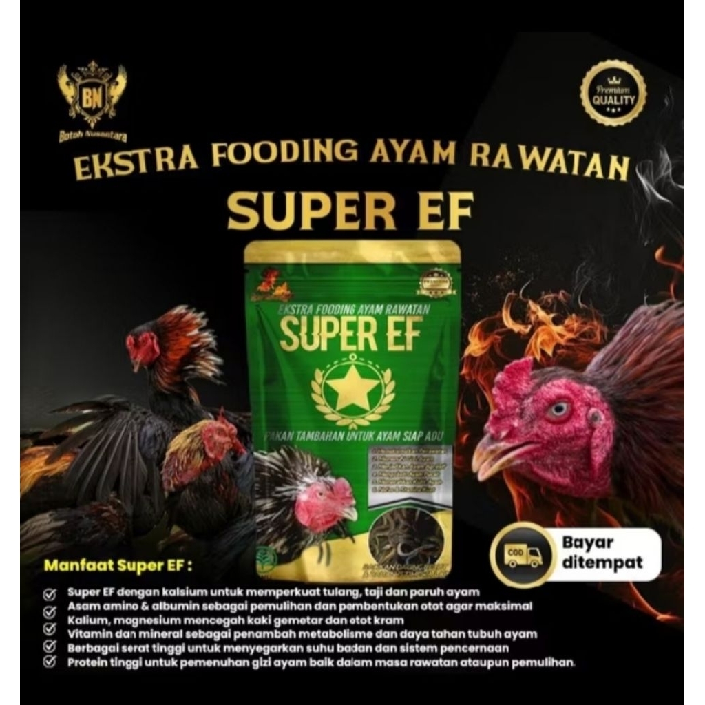 Extra fooding ayam aduan SUPER EF vitamin stamina otot nafas tenaga nafsu makan maksimal