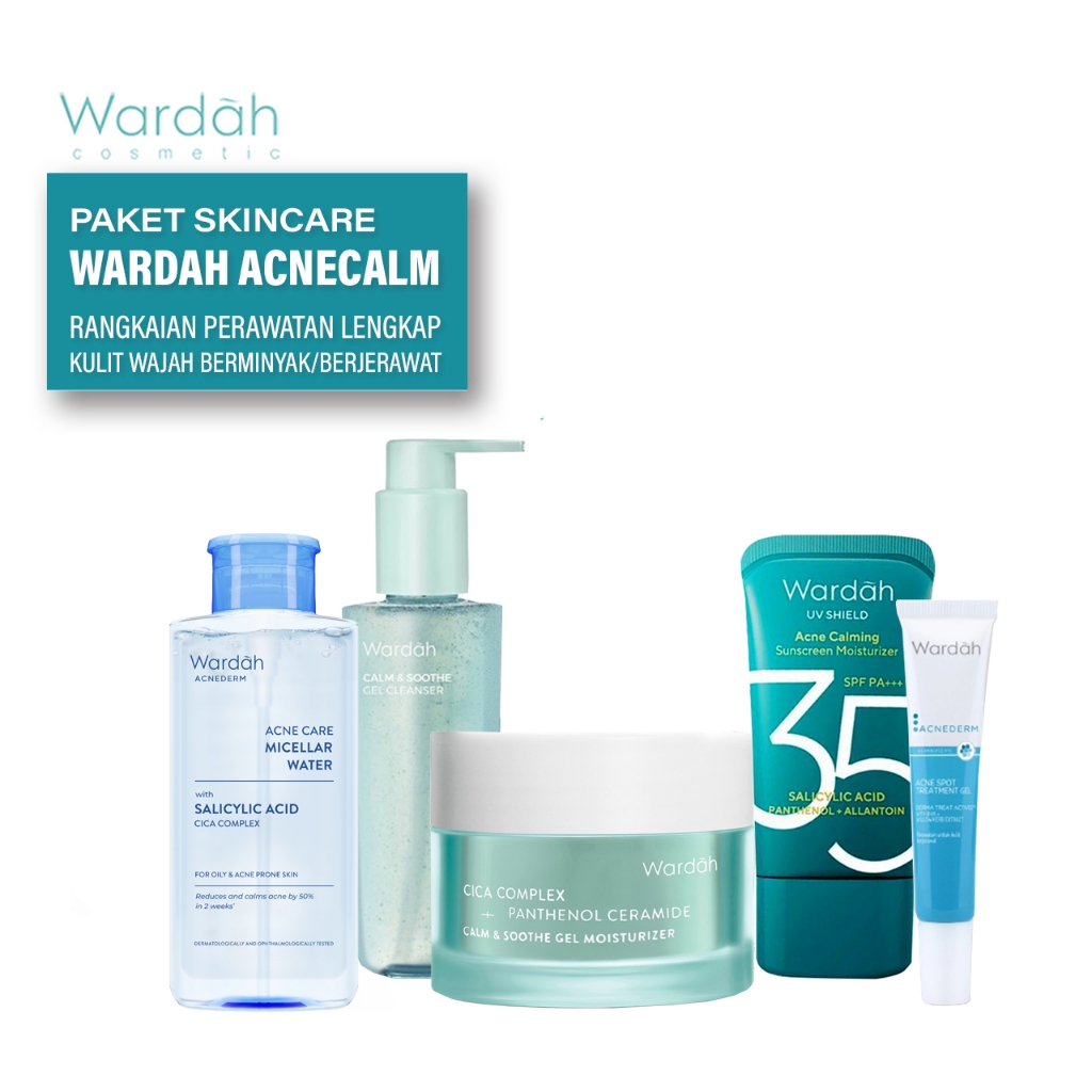 Paket Skincare Wardah AcneCalm Series - Paket Skincare Lengkap untuk Kulit Berminyak Berjerawat