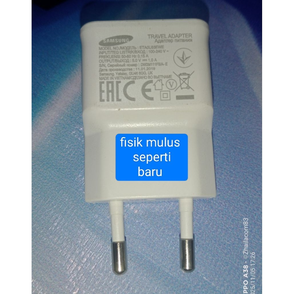 kepala charger Samsung A01 original