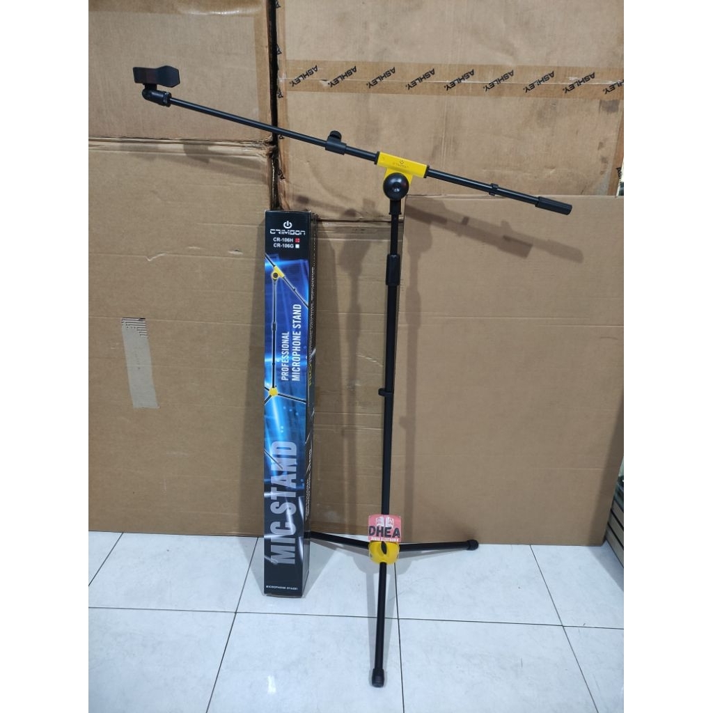 Stand Cagak Mic Panjang CRIMSON CR-106H Single Mic Full Besi Tripod Stand Microphone Stand Mic Berdi