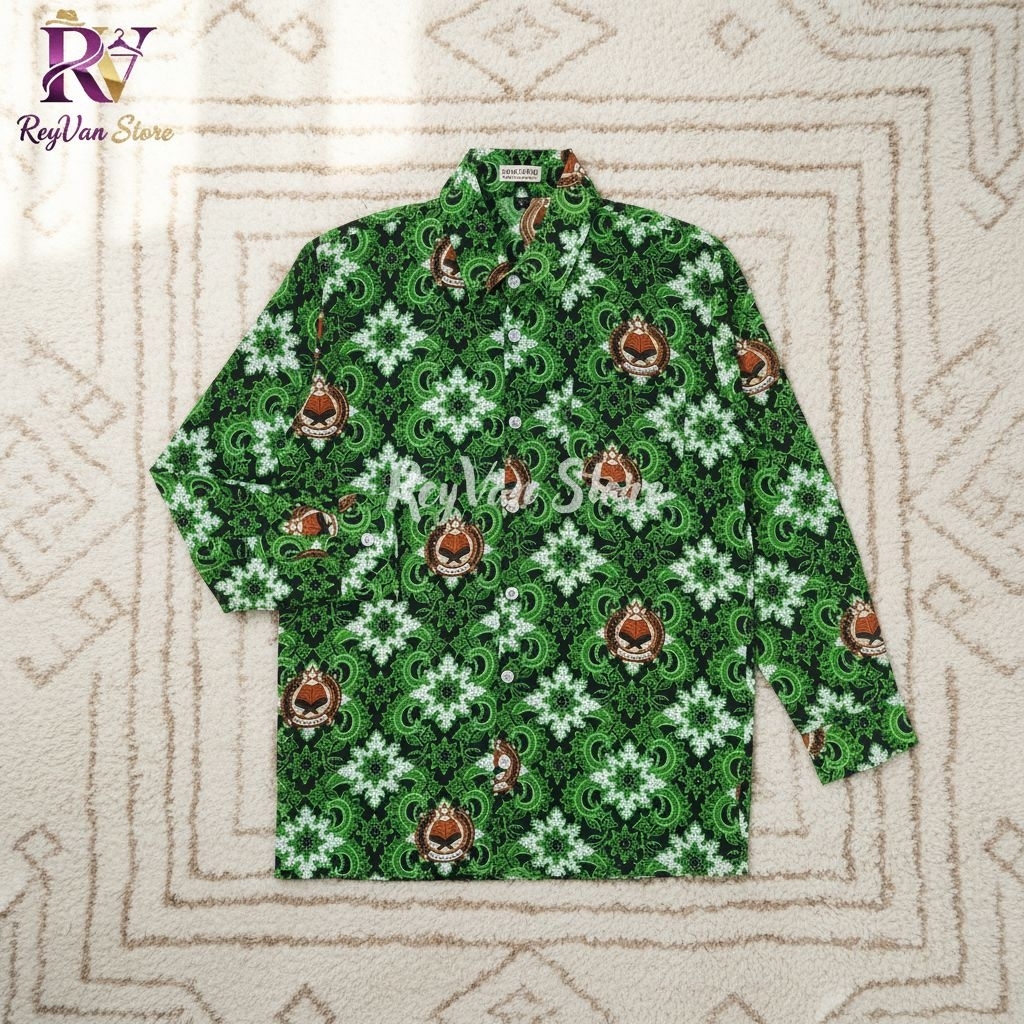 Seragam Batik Sekolah MI/Kemeja Batik SD MI Nasional/Baju Batik SD/Batik Sekolah Hijau