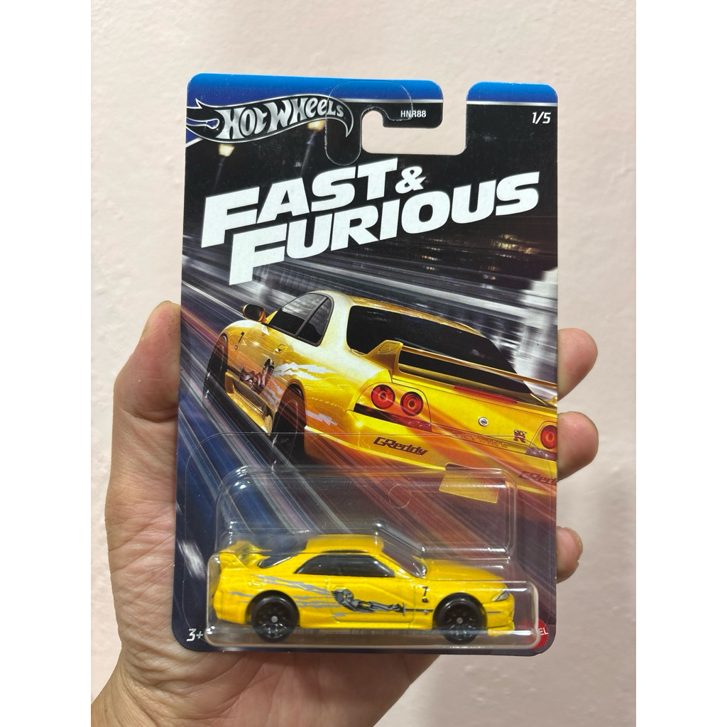 Hot Wheels Nissan Skyline GT-R BCNR33 R33 Yellow Kuning Fast And Furious Silver Series