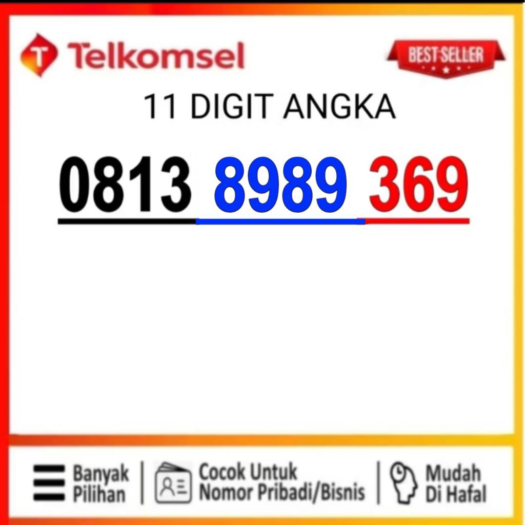 nomor cantik simpati 3gb 11digit angka 2222 369 8989 369