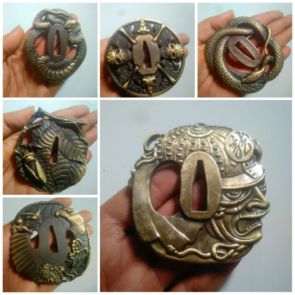 tsuba samurai katanas aksesoris