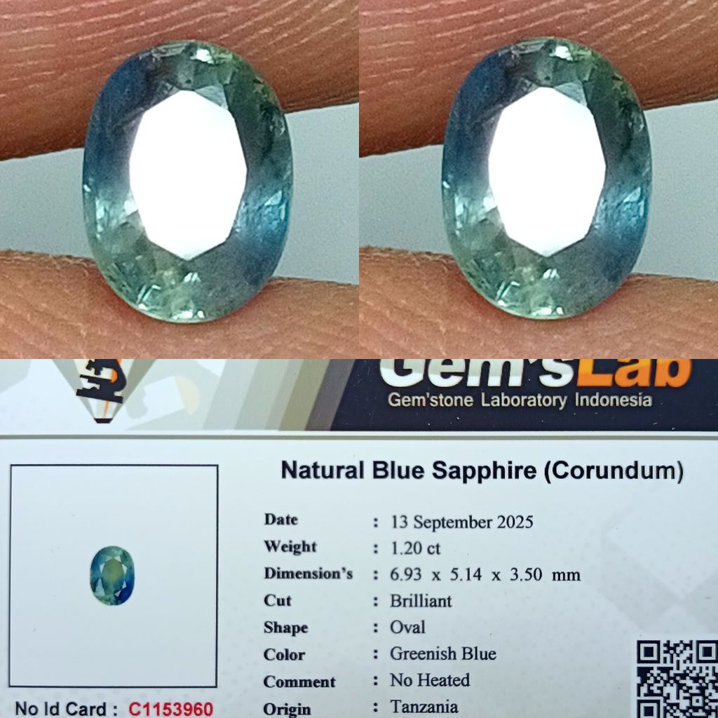 NATURAL BLUE SAPPHIRE COLOR GREENISH BLUE NO HEATED TANZANIA MEMO GLI