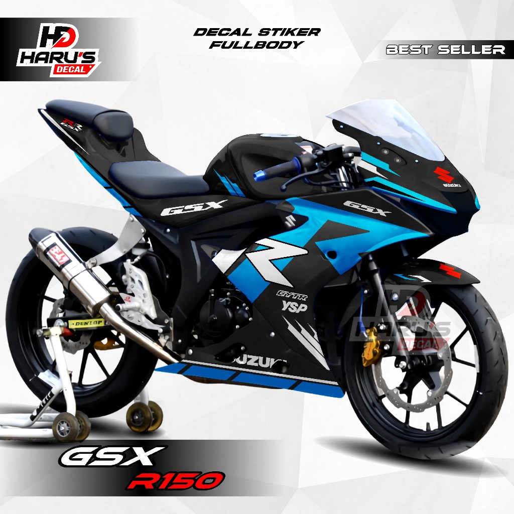 Decal Stiker GSX 150R Fullbody hitam terbaru / decal untuk GSX R150 terbaru high quality