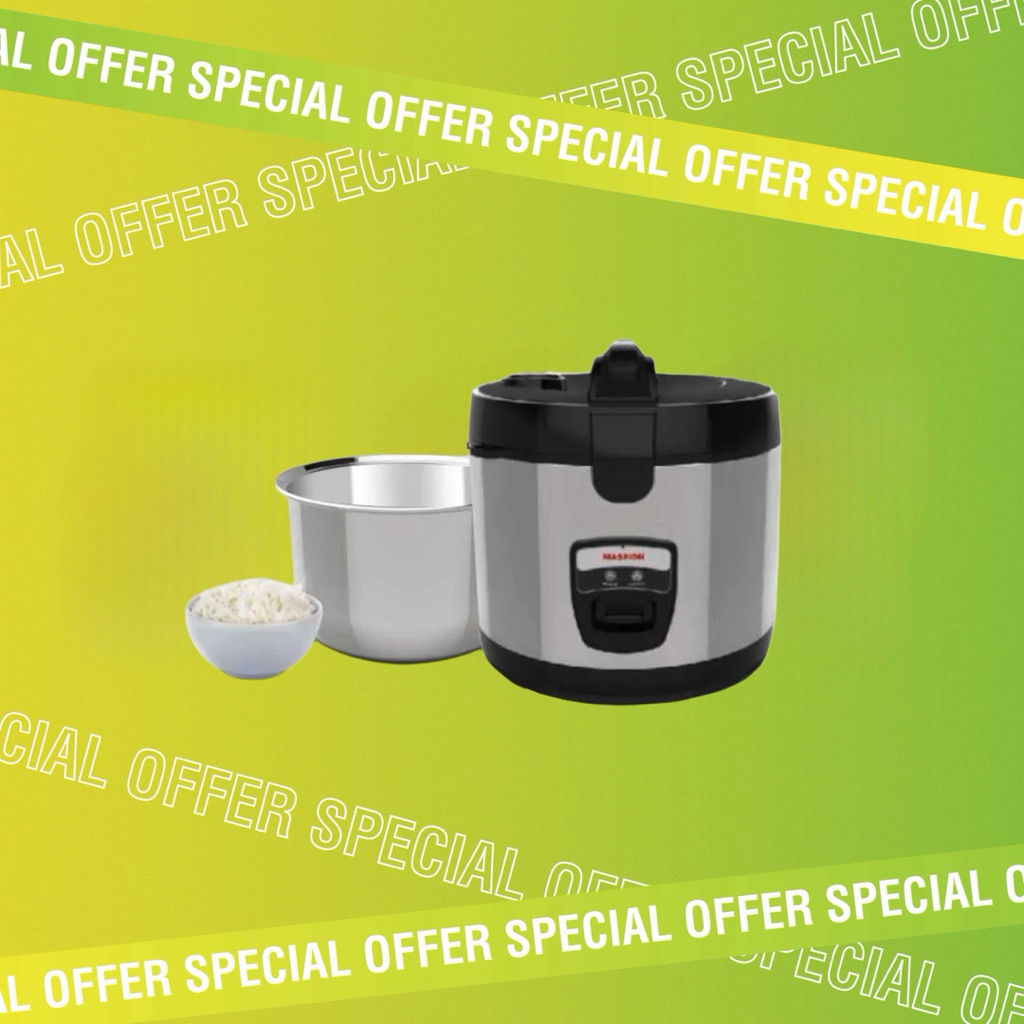 MASPION MRJ-1856 BSSN Rice Cooker 1.8L Pot Stainless Steel SUS304 - Silver