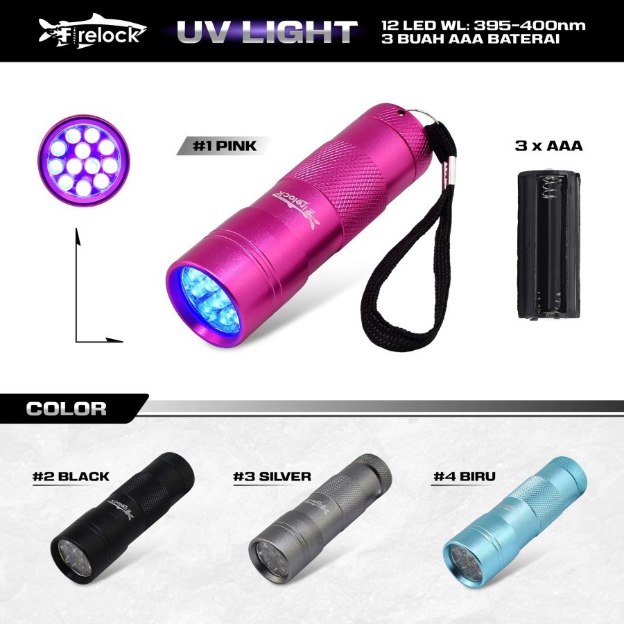 Senter Ultraviolet - Firelock Senter UV Light 12 LED