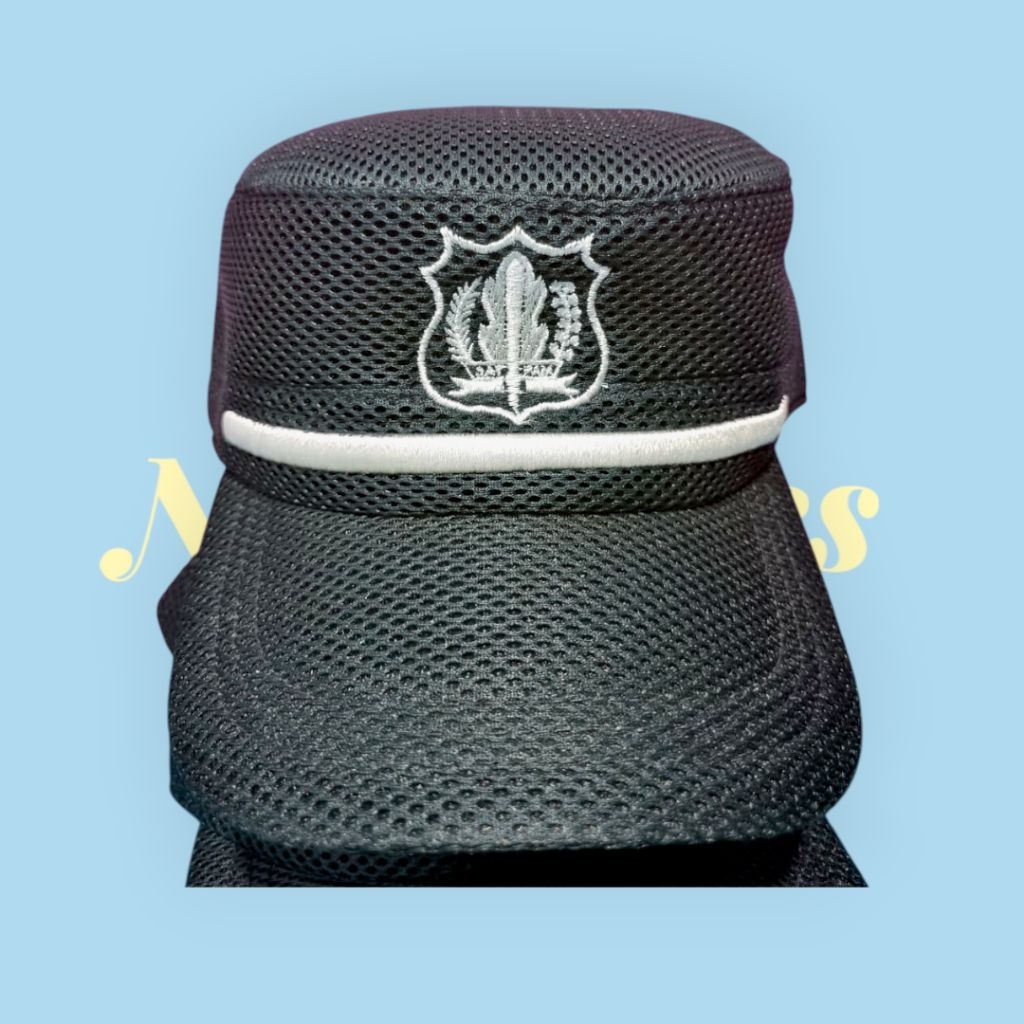 TOPI KOMANDO HITAM JARING LIS PUTIH#TOPI KOMANDO HITAM SATPAM