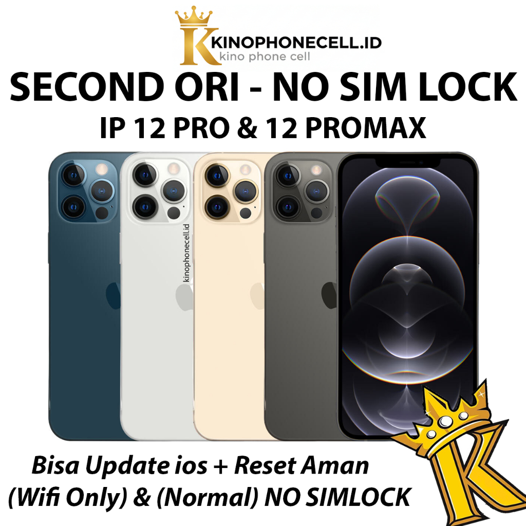 IPHONE 12 PRO MAX / 12 PRO 128GB 256GB 51GB Pro Max Second Fullset Mulus LCD Original kinophonecell