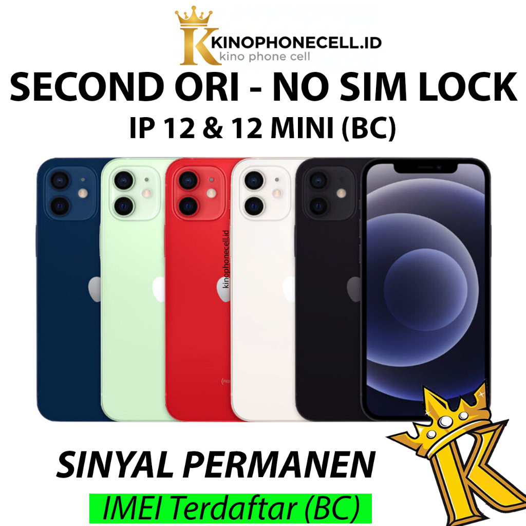BC IP 12 MINI / IP 12 Beacukai 64GB 128GB 256GB Normal Second inter Sinyal Permanen