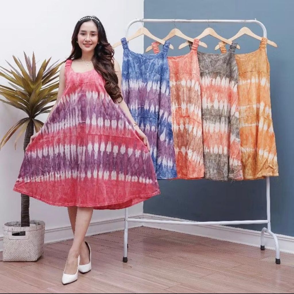 DASTER YUKENSI BAHU KARET DASTER WANITA YUKENSI KEKINIAN MOTIF TIEDYE BAHAN KAOS MELAR CANTIK