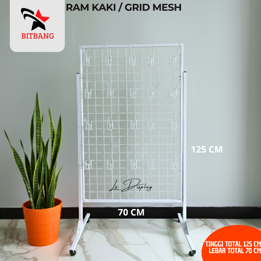 Standing Grid Aksesoris (70x125) | Ram Kaki Display Toko | Portable Knockdown | RAM KAKI