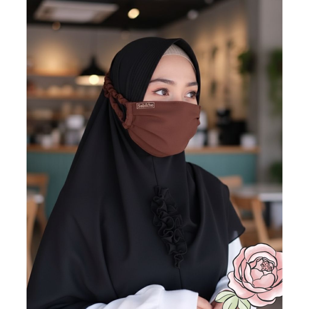 TERMURAH (BISA BAYAR COD) MASKER HIJAB SABIKHA 3 PLY, READY STOK