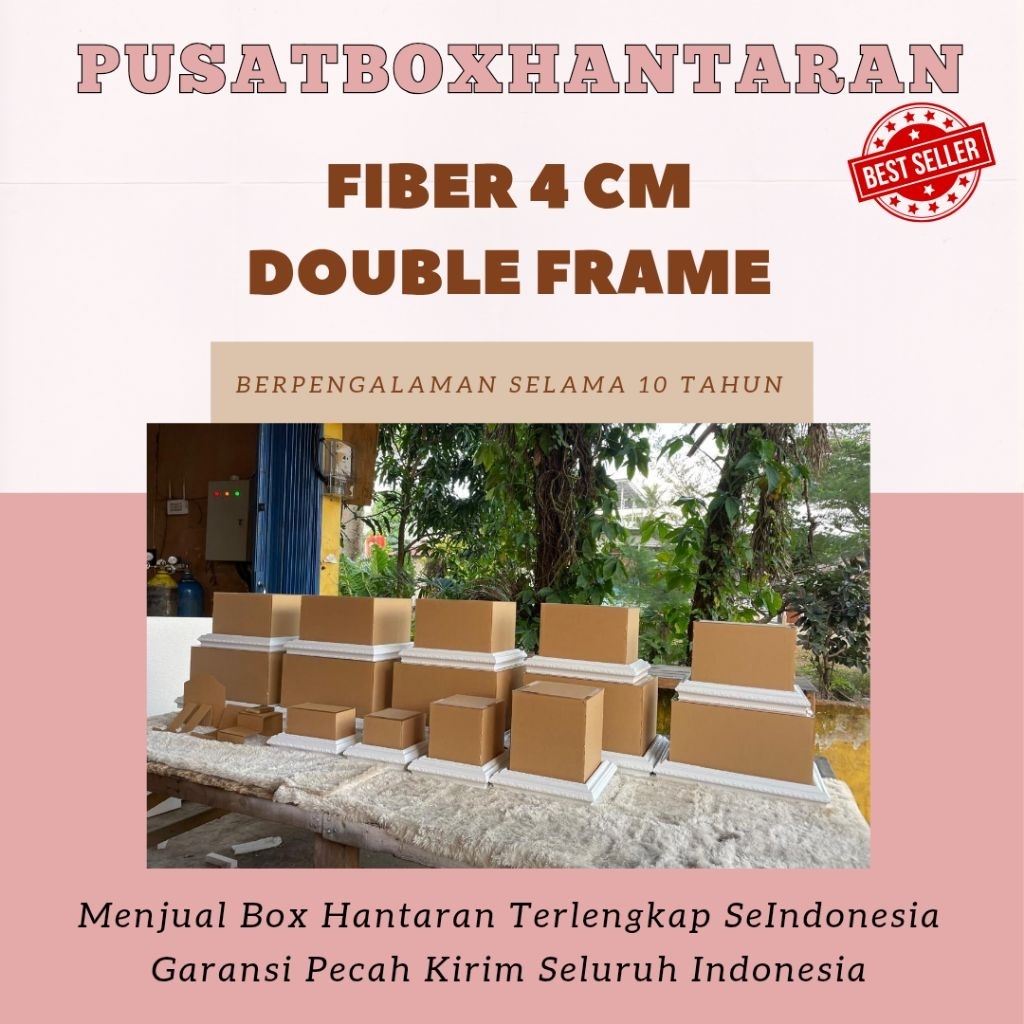 BOX HANTARAN FIBER 4 CM DOUBLE FRAME | BOX HANTARAN PERNIKAHAN | BOX SESERAHAN AKRILIK TERLARIS