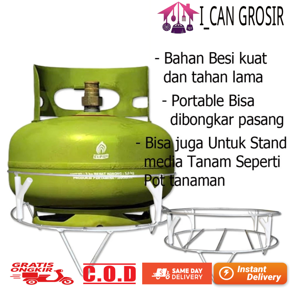 Rak Gas Besi Tebal 3kg Serbaguna Hemat Tatakan Tabung Dudukan Tabung Gas Tatakan dudukan Gas Melon