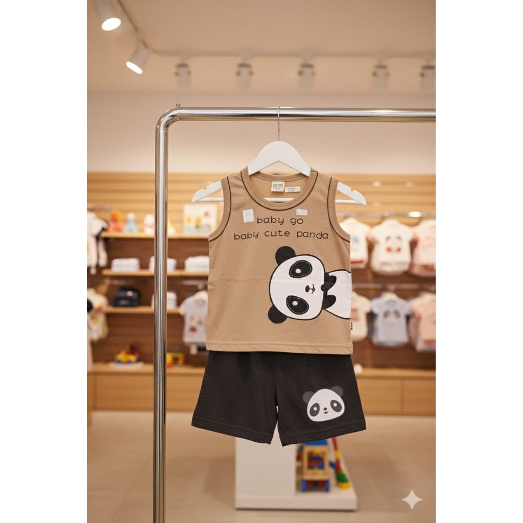 Setelan anak baby go baby cute panda