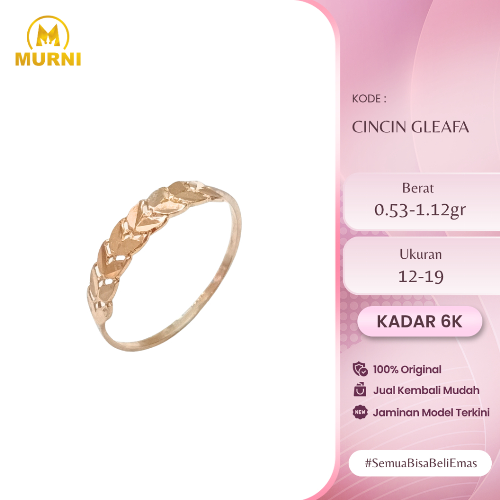 Cincin Gleafa 6K Murni Bekonang