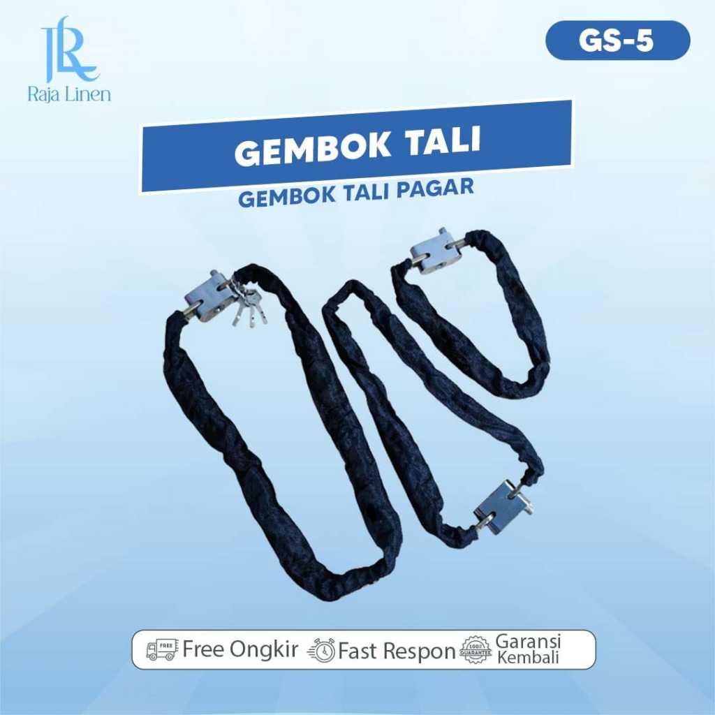 Raja Linen Official Shop Gembok Tali Gembok Pintu Pagar Rumah Gembok Motor 3 Ukuran GS-5