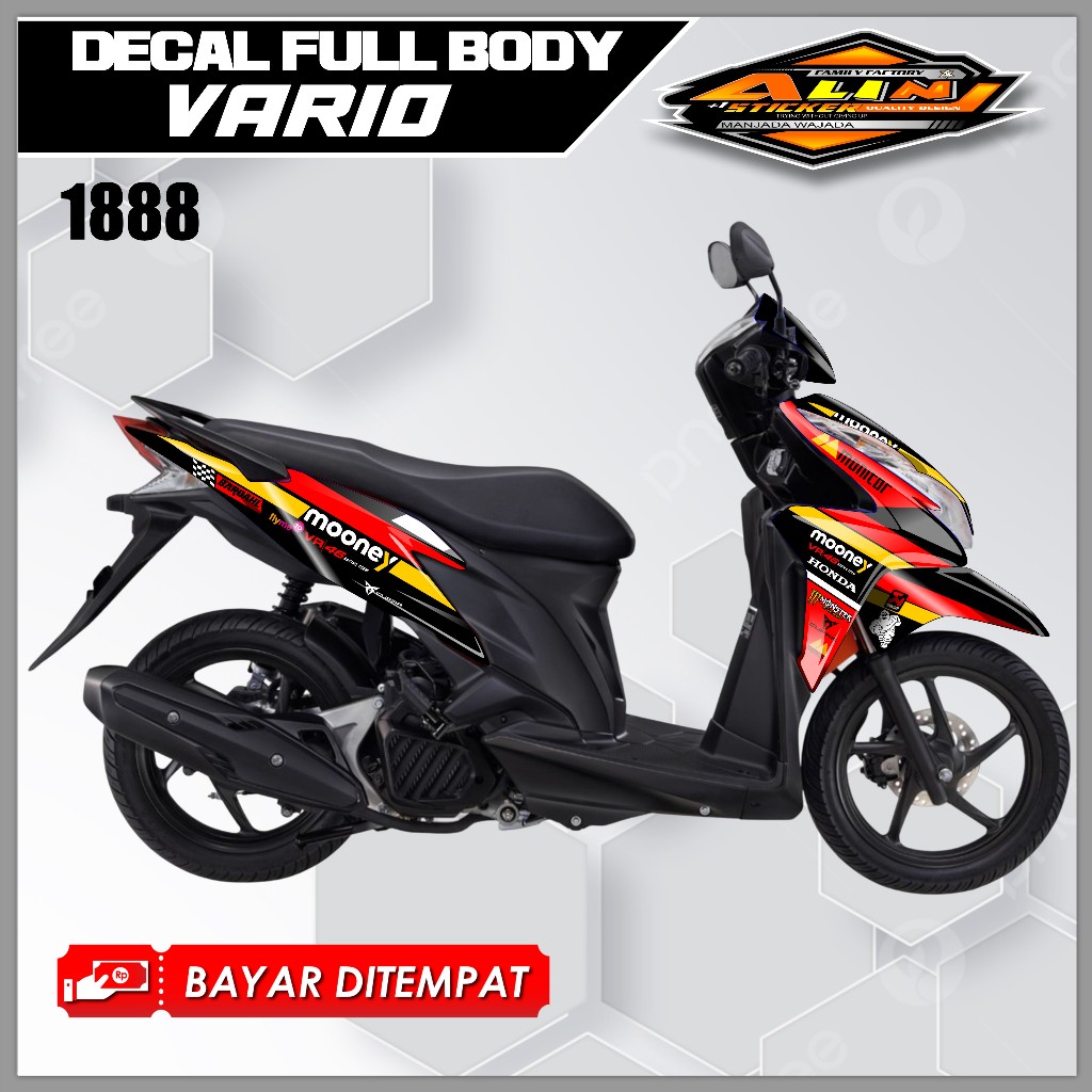 1888 Sticker decal fullbody aksesoris motor vario 125 techno Decal vario costum design racing skotle