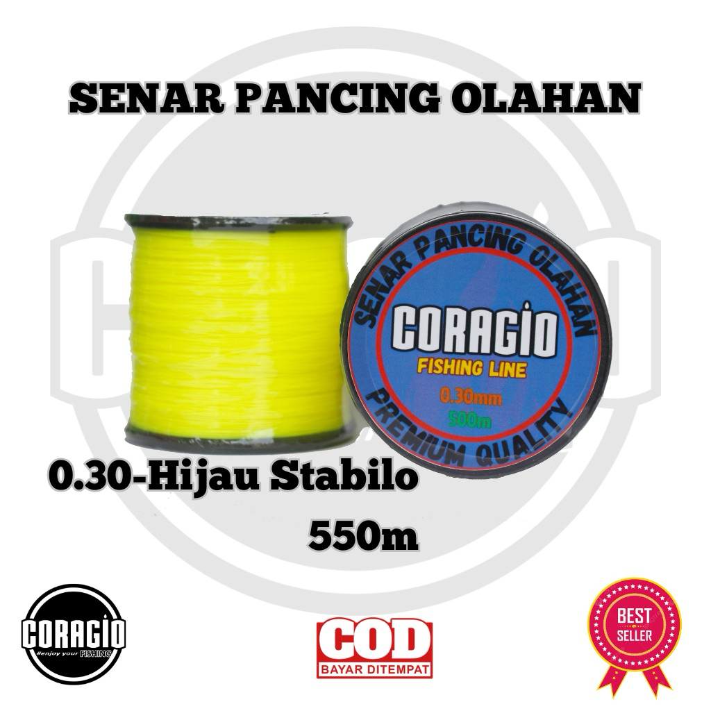 SENAR PANCING OLAHAN BAHAN KOREA 0.30 WARNA HIJAU STABILO 600m