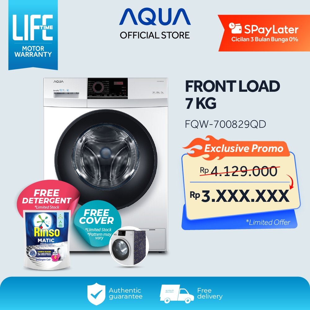 AQUA Elektronik Mesin Cuci Front Loading 7 kg FQW-700829QD