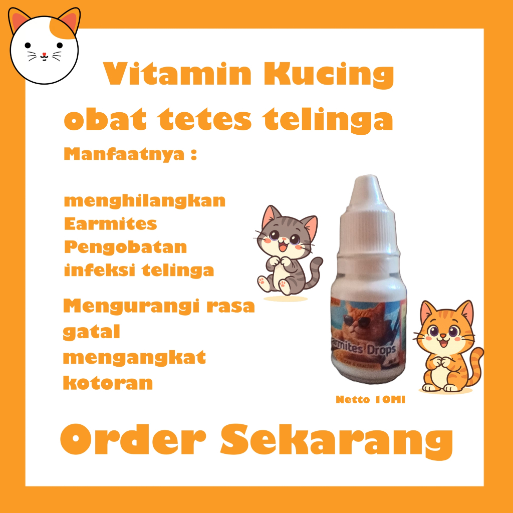 obat telinga kucing Obat Kutu Telinga , Tungau, Infeksi, Gatal gatal dan Mengangkat Kotoran Telinga
