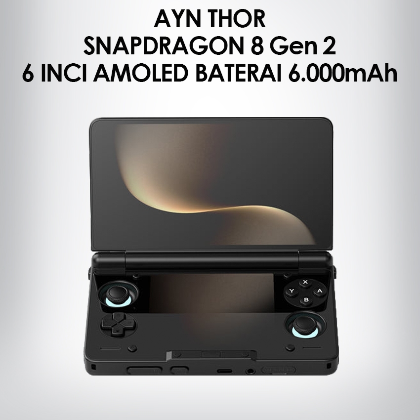 AYN THOR | Snapdragon 8 Gen 2 | Dual AMOLED screen | Baterai 6.000mAh | Active cooling