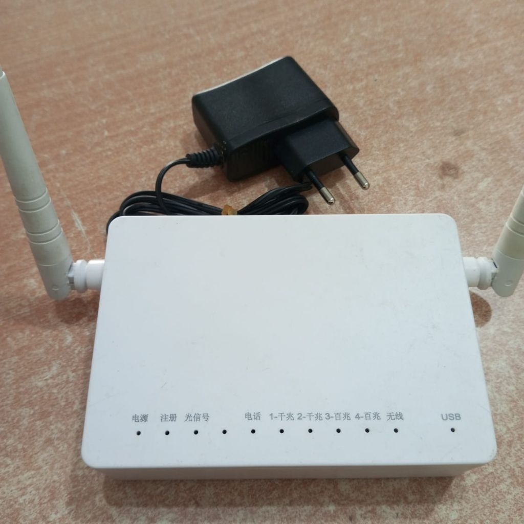 XPON ONT ROUTER F663NV9 + ADAPTOR (BEKAS NORMAL)