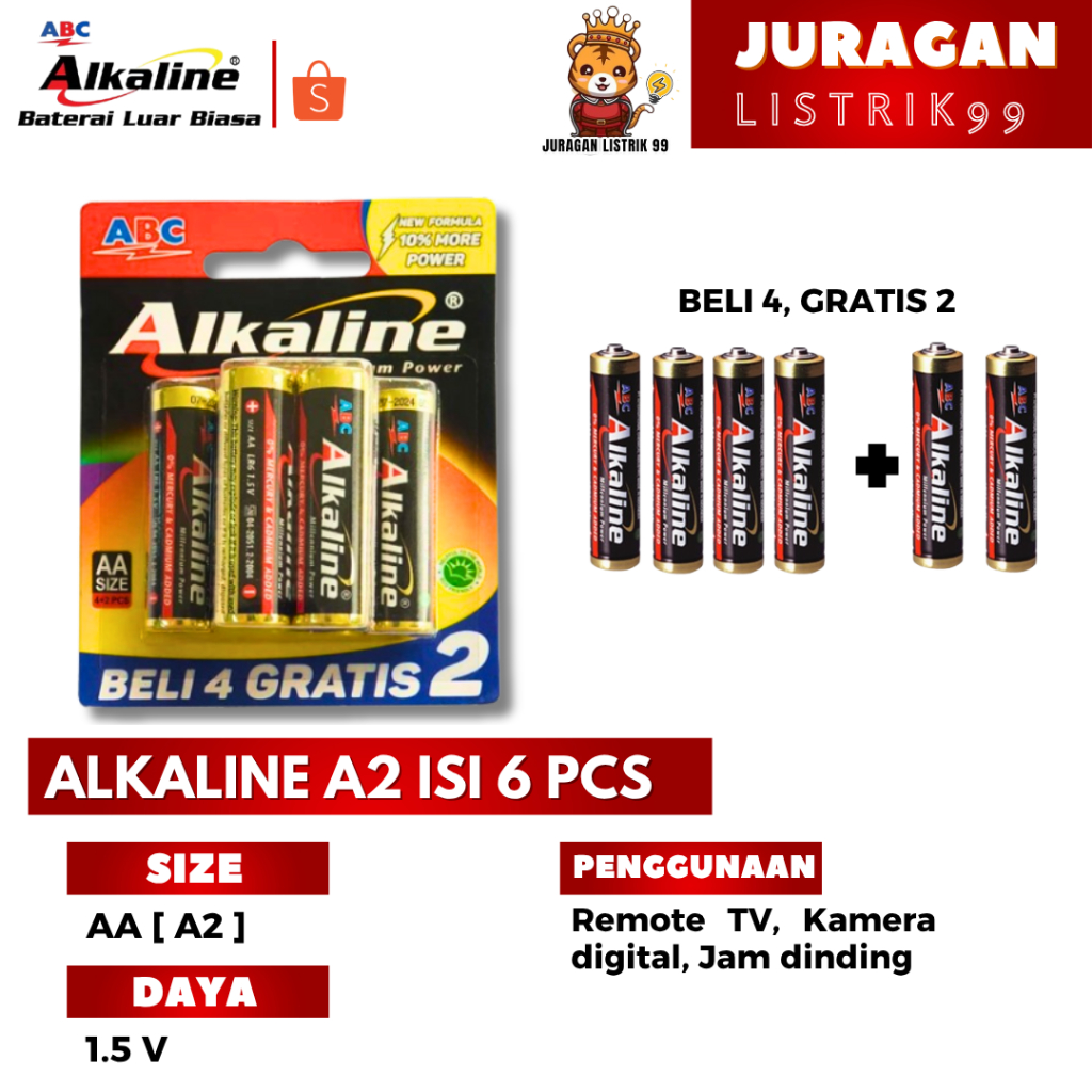 ALKALINE PROMO Baterai AAA /AA  ABC Alkaline 6PCS / Battery AAA / AA  Alkaline / AAA / AA  Batrai is